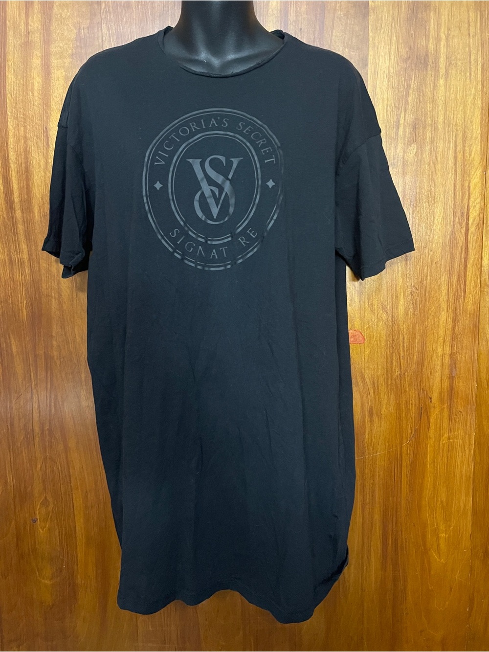 Victoria's Secret Black Graphic Sleep Shirt 100% Cotton Lounge Tee Women's M/L